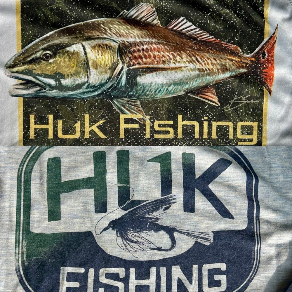 2 Men’s Huk Long Sleeve Fishing Shirts- Size Medium- Selling together